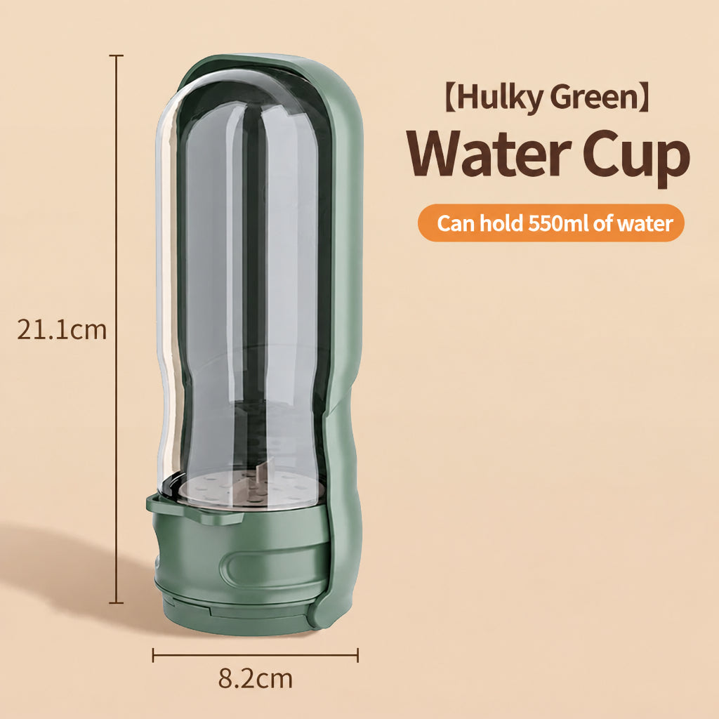 Dog water and food dispenser with optional light