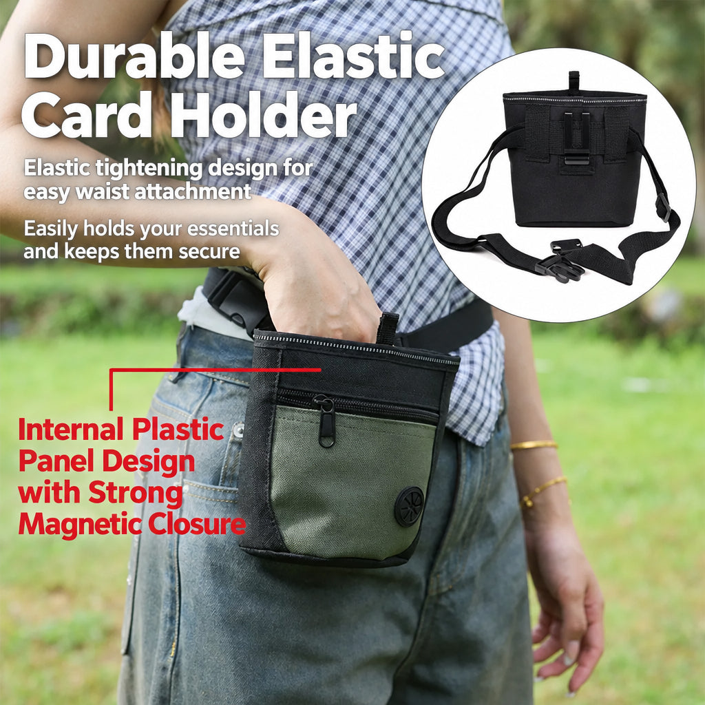 Dog treat training pouch for walking and outdoor training