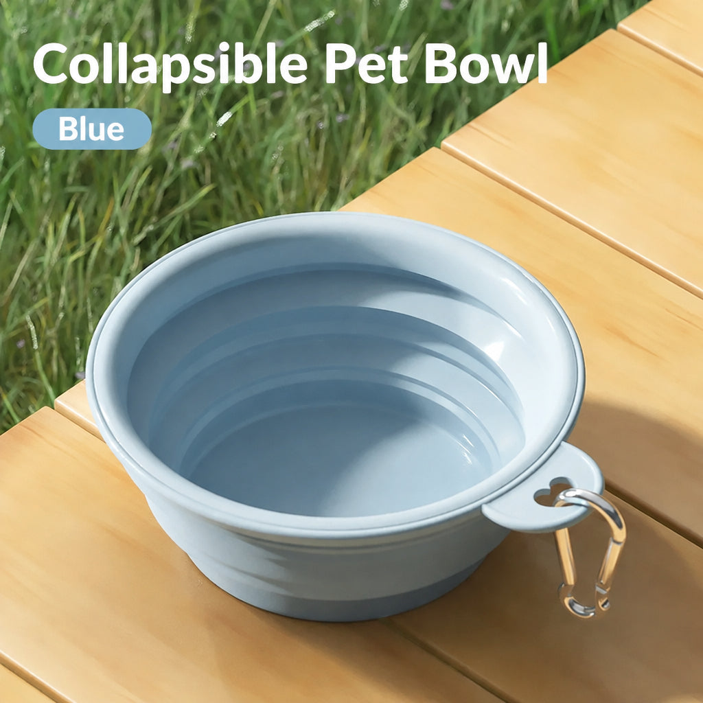 Foldable dog food and water bowl for travel